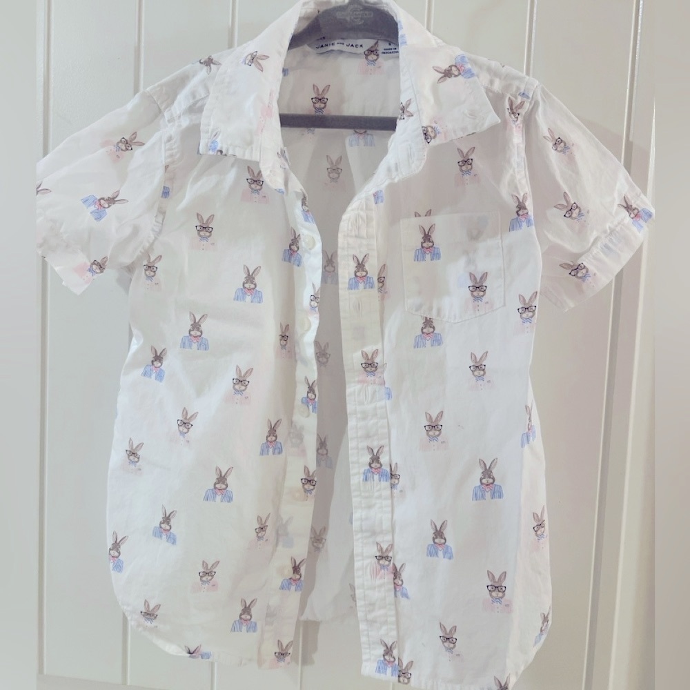 Janie and Jack White and Blue Button Down Shirt